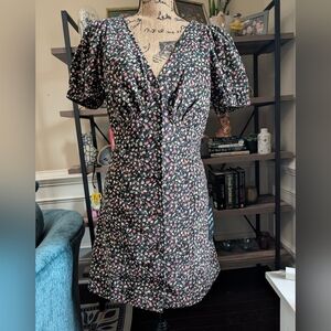 Lulu's Black Floral Mini Dress